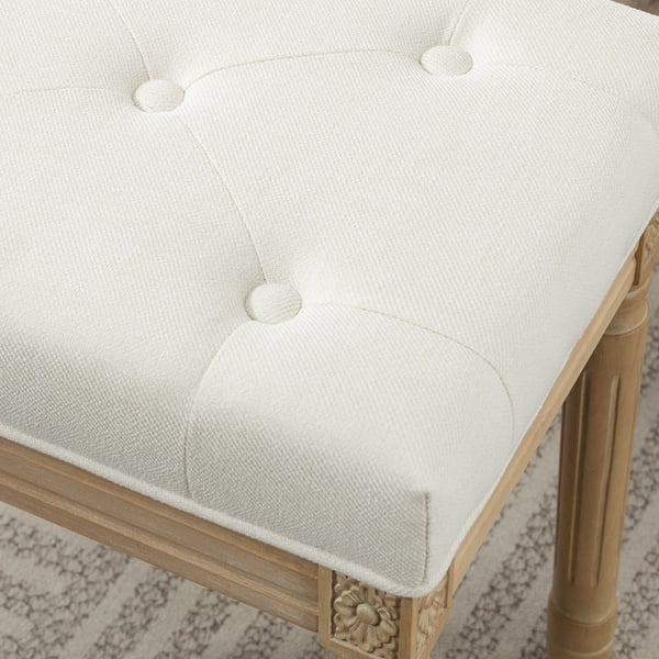 Ottoman bænk, 42x32x46,5 cm, beige, linned polstring
