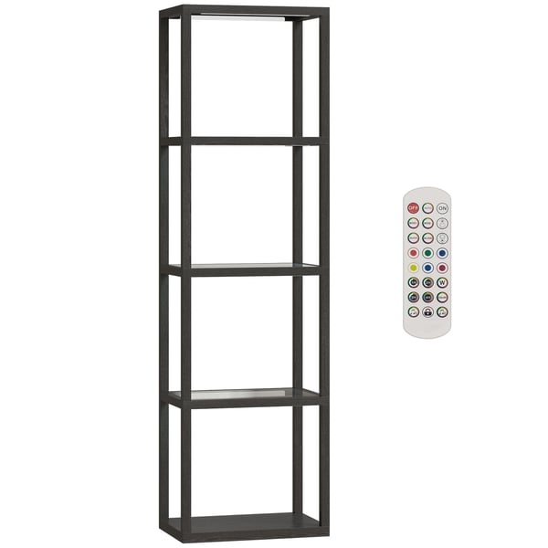 Lattiavalaisin, RGB LED lasihyllyillä, 45x29x157 cm, musta