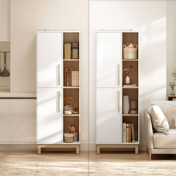 Bogreol, 62.5x35x176 cm, Hvid, MDF