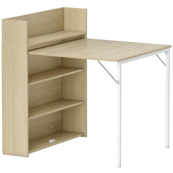 Spisebord, sammenklappeligt med hylde, 78,5x91x93 cm, eg, træ