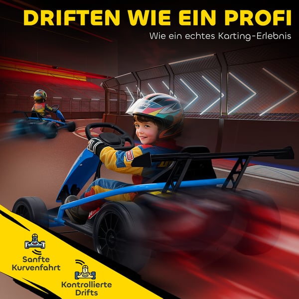 Elektrisk Gokart 119x77x54 cm Blå, nylon dæk, metalramme
