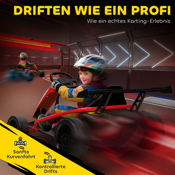 Elektrisk Go-Kart 119x77x54 cm Röd, Nylonhjul, Metallram