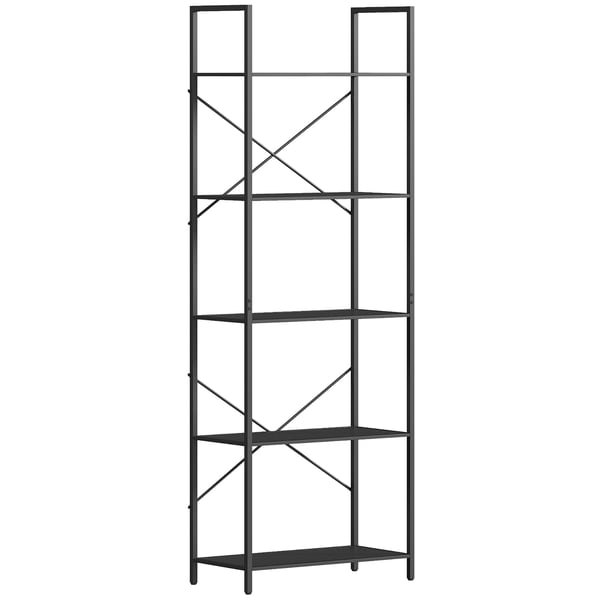 Bogreol, 60x30x170,5 cm, Sort, Metal