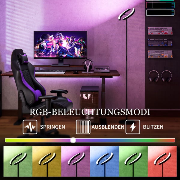 Lattiavalaisin, RGB himmennettävä, 30x188 cm, musta, metalli