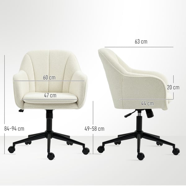Toimistotuoli, 60x63x84-94 cm, beige, kangas