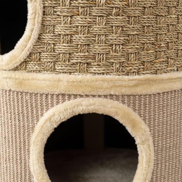 Kissan raapimispiippu, 45x45x79 cm, khaki, sisal
