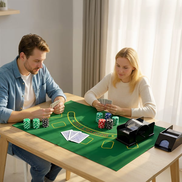 Poker Sæt, 300 Jetoner, 36x30x15 cm, Sølv, Aluminium