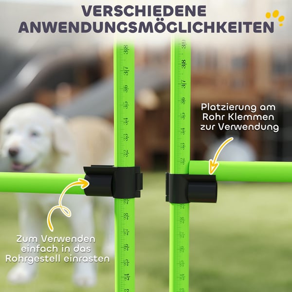 Agility Set, 4-delat justerbart hundagilityutrustning, 99x65x94 cm, Grön, Plast