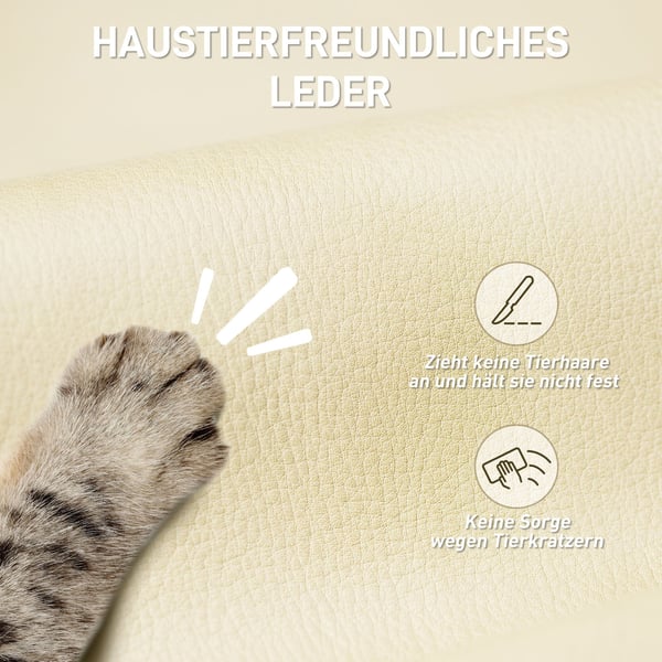 Kontorsstol, 66x72x113 cm, Beige Svart, Konstläder