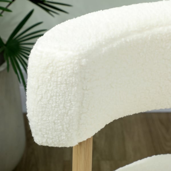 Lounge Stol 67x67x71 cm Hvid, Sherpa-Fleece polstring