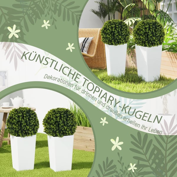 Kunstig Eukalyptus Plantesæt, 32x65 cm, Grøn, UV-beskyttelse