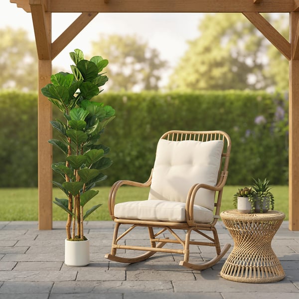 Kunstig Fiddle Leaf Fig Træ, 50x50x150 cm, Grøn, Plastik