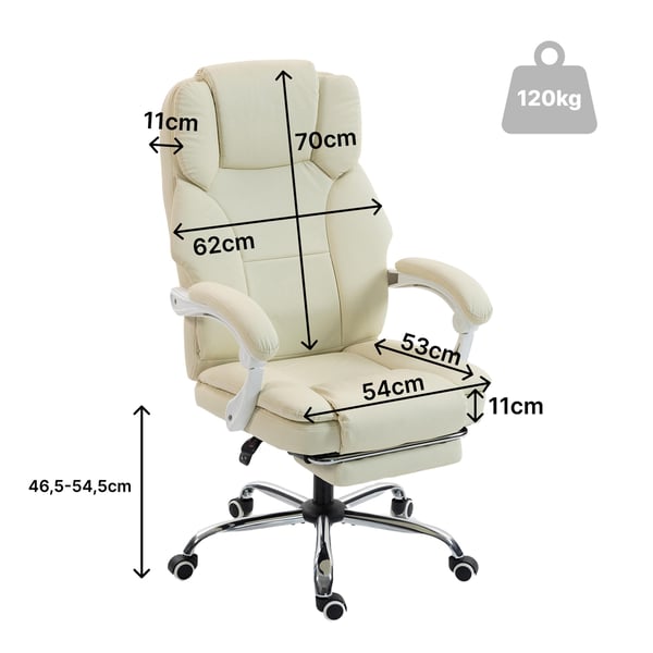 Toimistotuoli, kallistustoiminto, 64x73x120 cm, beige, keinonahka