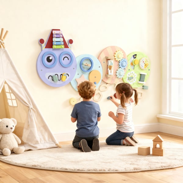 Montessori aktivitetsbræt, 108x8x62 cm, flerfarvet, MDF