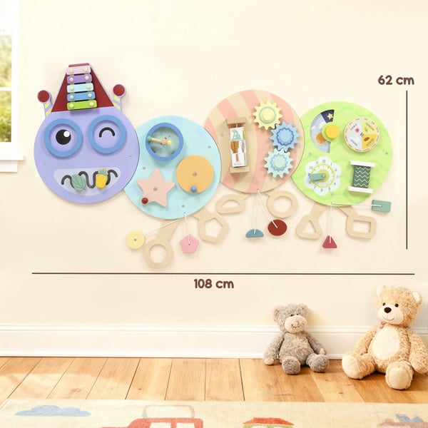 Montessori aktivitetsbræt, 108x8x62 cm, flerfarvet, MDF