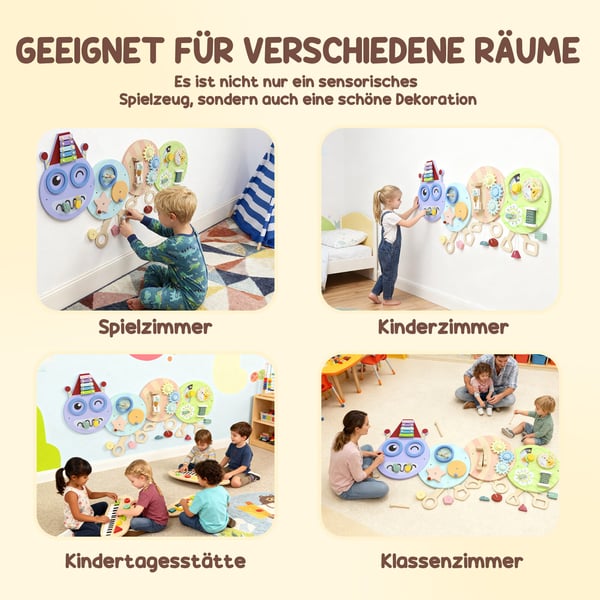 Montessori aktivitetsbræt, 108x8x62 cm, flerfarvet, MDF
