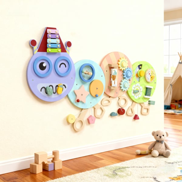Montessori aktivitetsbræt, 108x8x62 cm, flerfarvet, MDF