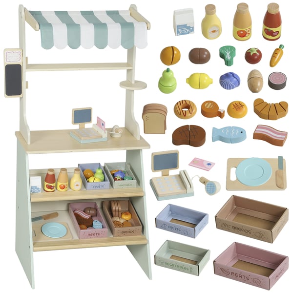 Leksaksbutik för barn, 40x30x92,5 cm, Grön, Trä