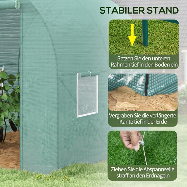 Växthus, 245x200x198 cm, Grön
