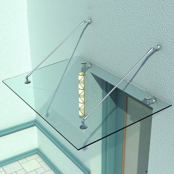 Dørbaldakin, Hærdet glas, 150x90 cm, Klar