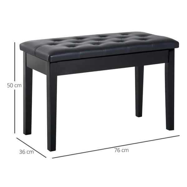 Pianopall, 76x36x50 cm, Svart