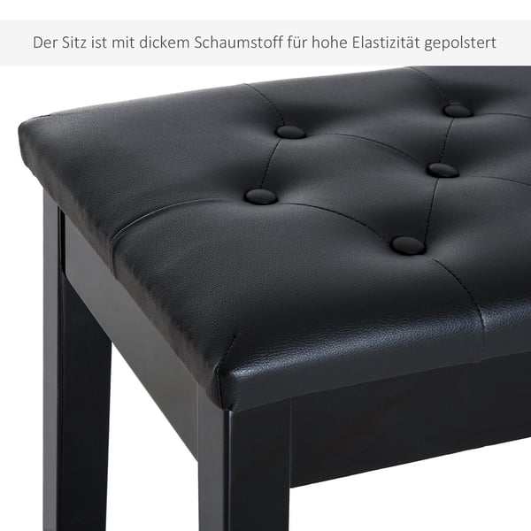 Pianopall, 76x36x50 cm, Svart