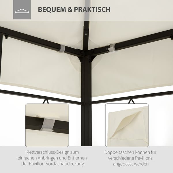 Paviljong reservtak, 400x300 cm, Vit
