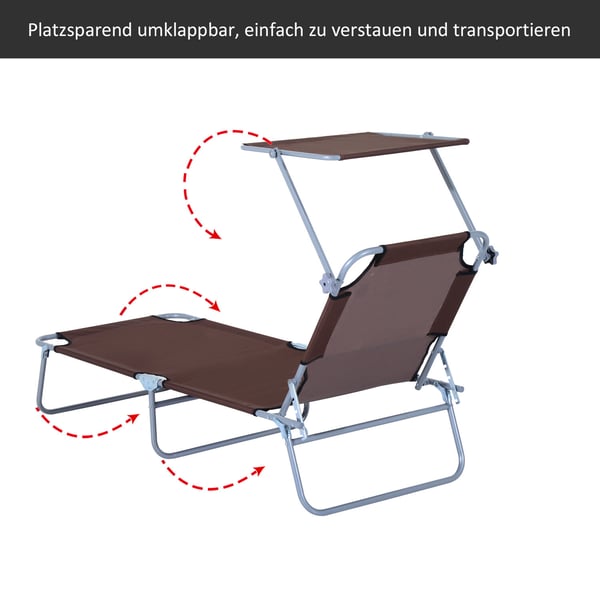 Solstol, 187x58x36 cm, Brun