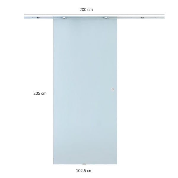 Skjutdörr i glas, 77,5x205 cm, Frostad