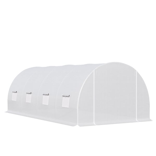 Drivhus, 600x300x200 cm, Hvid Drivhus, 600x300x200 cm, Hvid