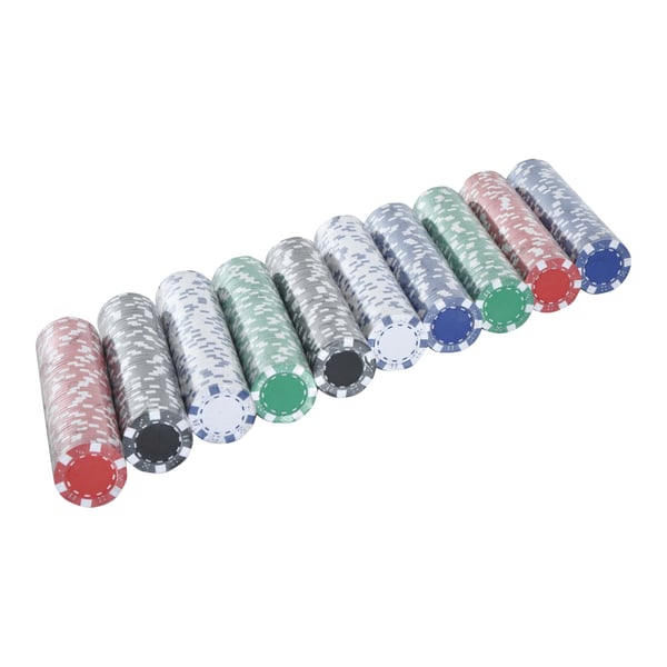 Pokerset, 500 pokerchips med väska, 55,5x22x6,5 cm, flerfärgad