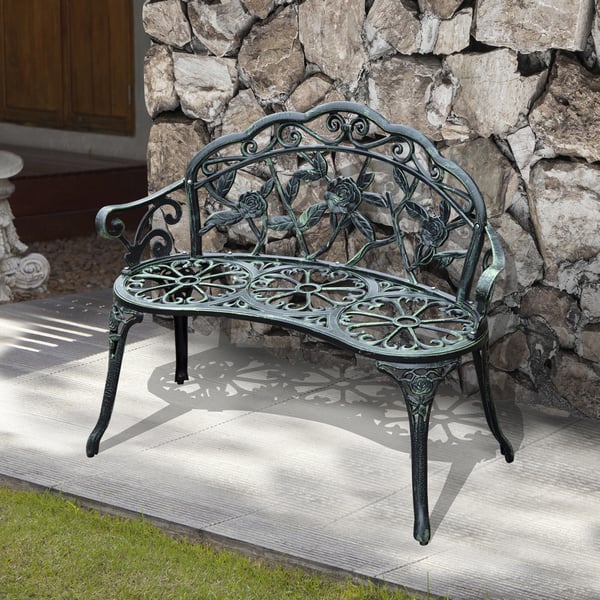 Trädgårdsbänk, 100x54x78 cm, Grön