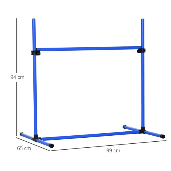 Hundagilitetsset, 4-delars justerbart, 99x65x94 cm, Blå