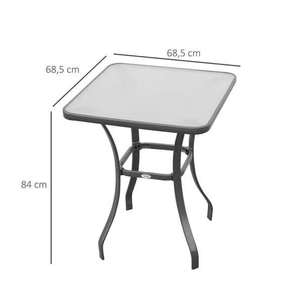 Havebord, 68,5x68,5x84 cm, Sort