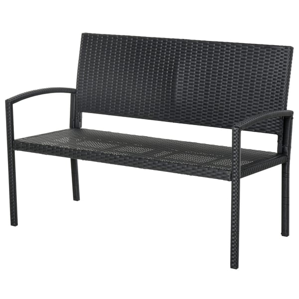 Trädgårdsbänk, 122x60x87 cm, Svart Trädgårdsbänk, 122x60x87 cm, Svart