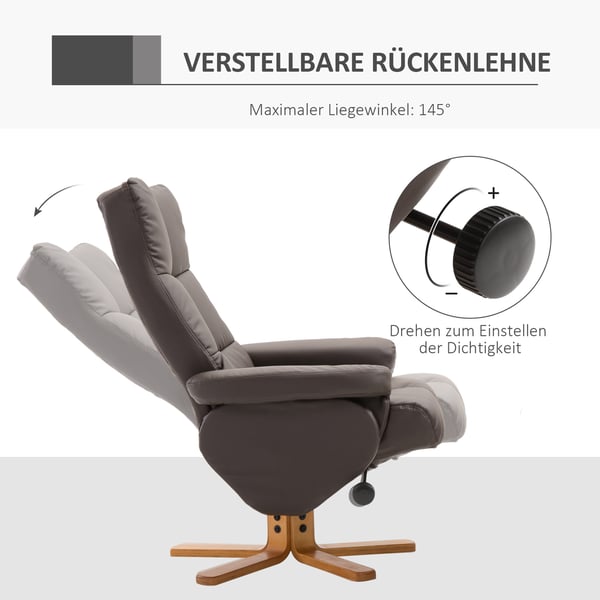 Recliner lænestolssæt, 80x86x99 cm, brun
