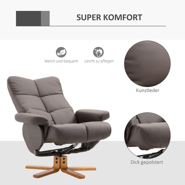 Recliner lænestolssæt, 80x86x99 cm, brun