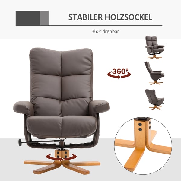 Recliner lænestolssæt, 80x86x99 cm, brun