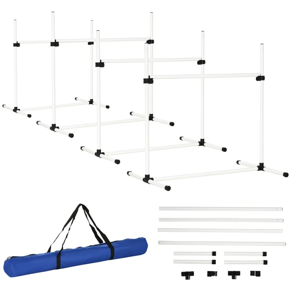 Hundagilityträningsset, 99x65x94 cm, Vit