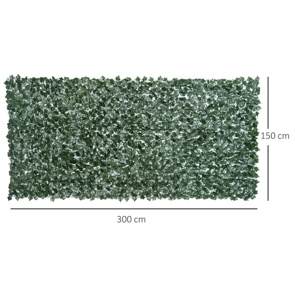 Keinotekoinen pensasaita, 300x150 cm, tummanvihreä