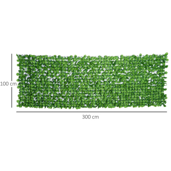 Suoja-aita, 300x100 cm, vaaleanvihreä