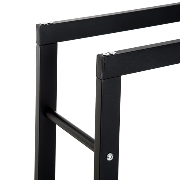 Brændestativ, 60x25x100 cm, Sort, Metal
