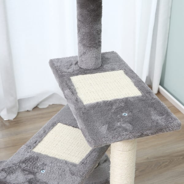 Kissapuu, 48,5x48,5x100 cm, beige, harmaa