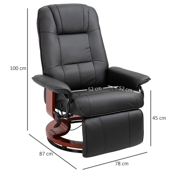 Fåtölj med reclinerfunktion, 78x87x100 cm, Svart