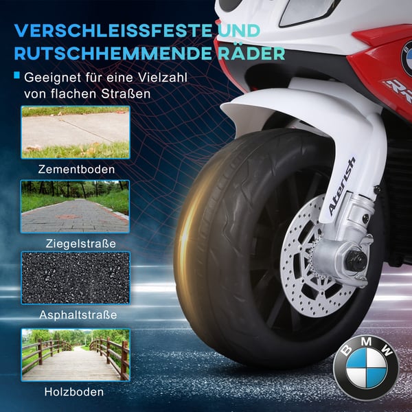 Børns elektriske trehjulet cykel, BMW S1000RR, 66x37x44 cm, rød