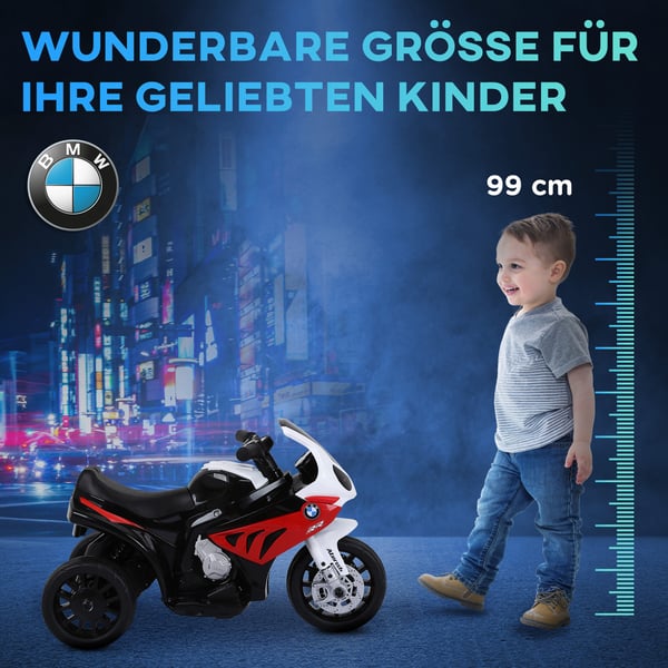 Børns elektriske trehjulet cykel, BMW S1000RR, 66x37x44 cm, rød