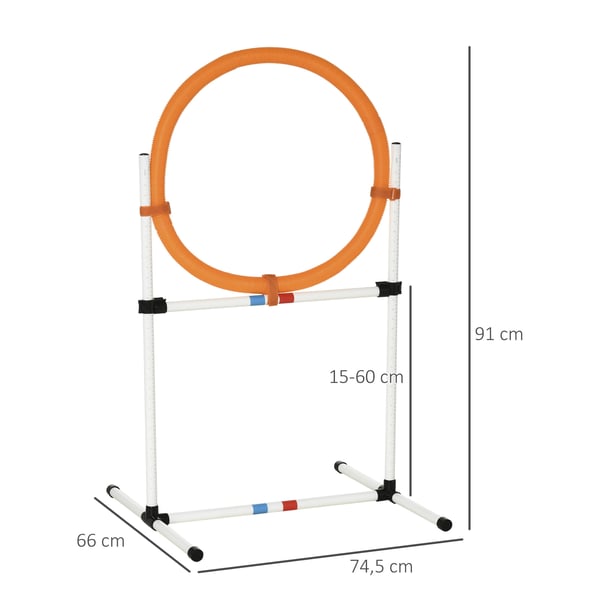 Hundagilityträningsset, 74,5x66x91 cm, Vit Orange