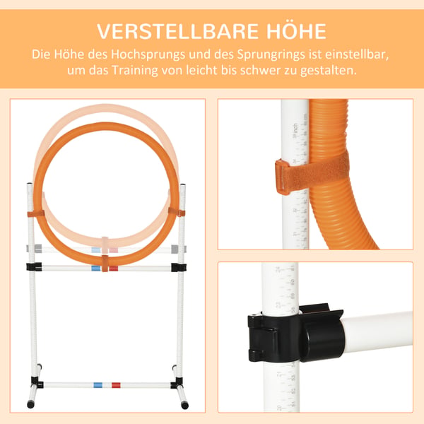 Hundagilityträningsset, 74,5x66x91 cm, Vit Orange