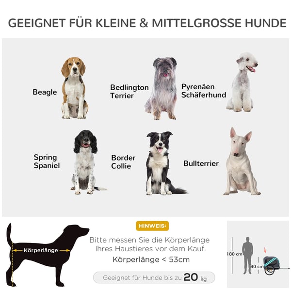 Hundcykelvagn, 130x73x90 cm, Grön