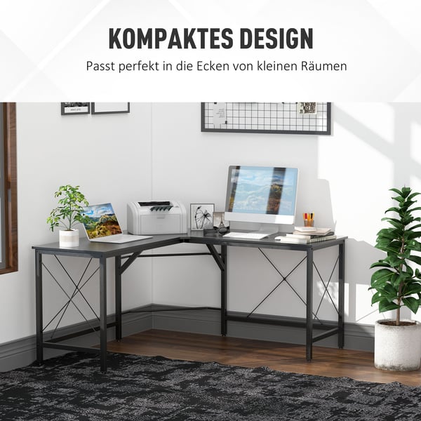 Kulmapöytä, 150x150x76 cm, musta